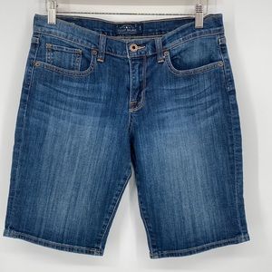 Lucky‎ Brand Size 6/28 Bermuda Jean Shorts Denim Medium Wash Blue Stretch